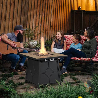 30 In. 40000 BTU Brown Square Outdoor Gas Fire Pit