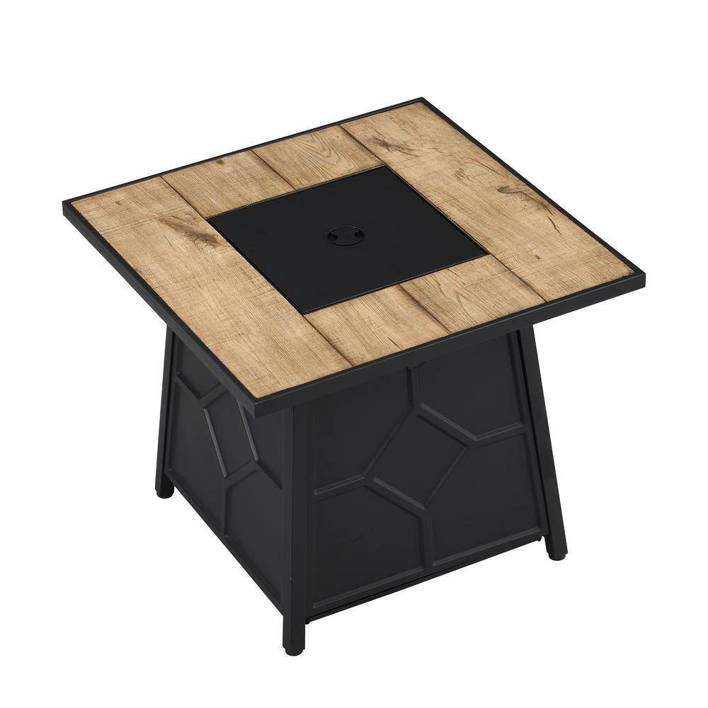 30 In. 40000 BTU Brown Square Outdoor Gas Fire Pit