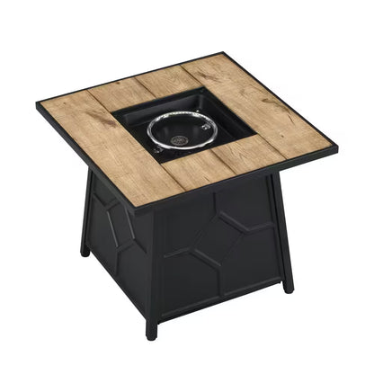 30 In. 40000 BTU Brown Square Outdoor Gas Fire Pit