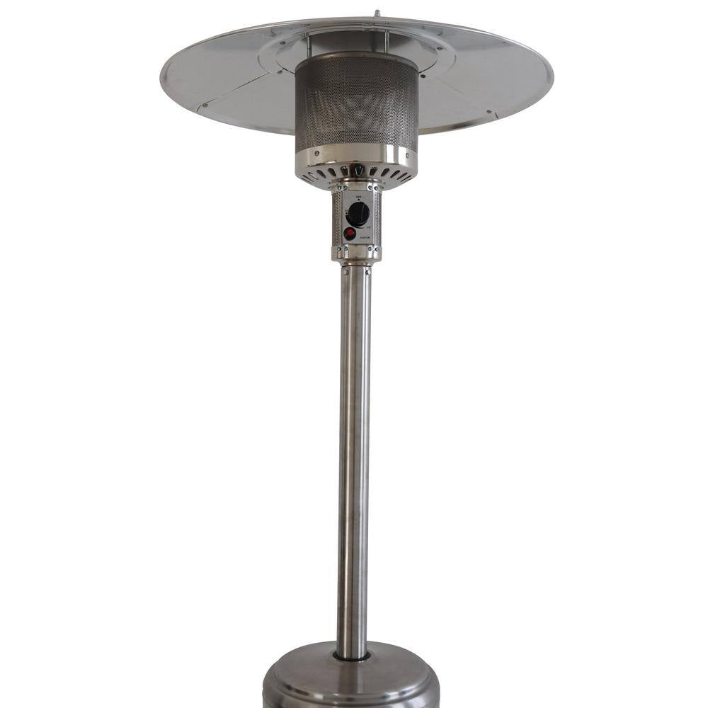 46000 Btus Aluminum Propane Standing Patio Heater with Wheels, Gray