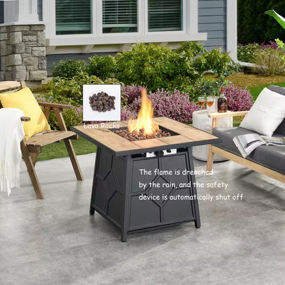 30 In. 40000 BTU Brown Square Outdoor Gas Fire Pit