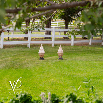 Sahara Onyx Bi-Pyramid Sculptural Lamp Pair – Natural Stone Lighting