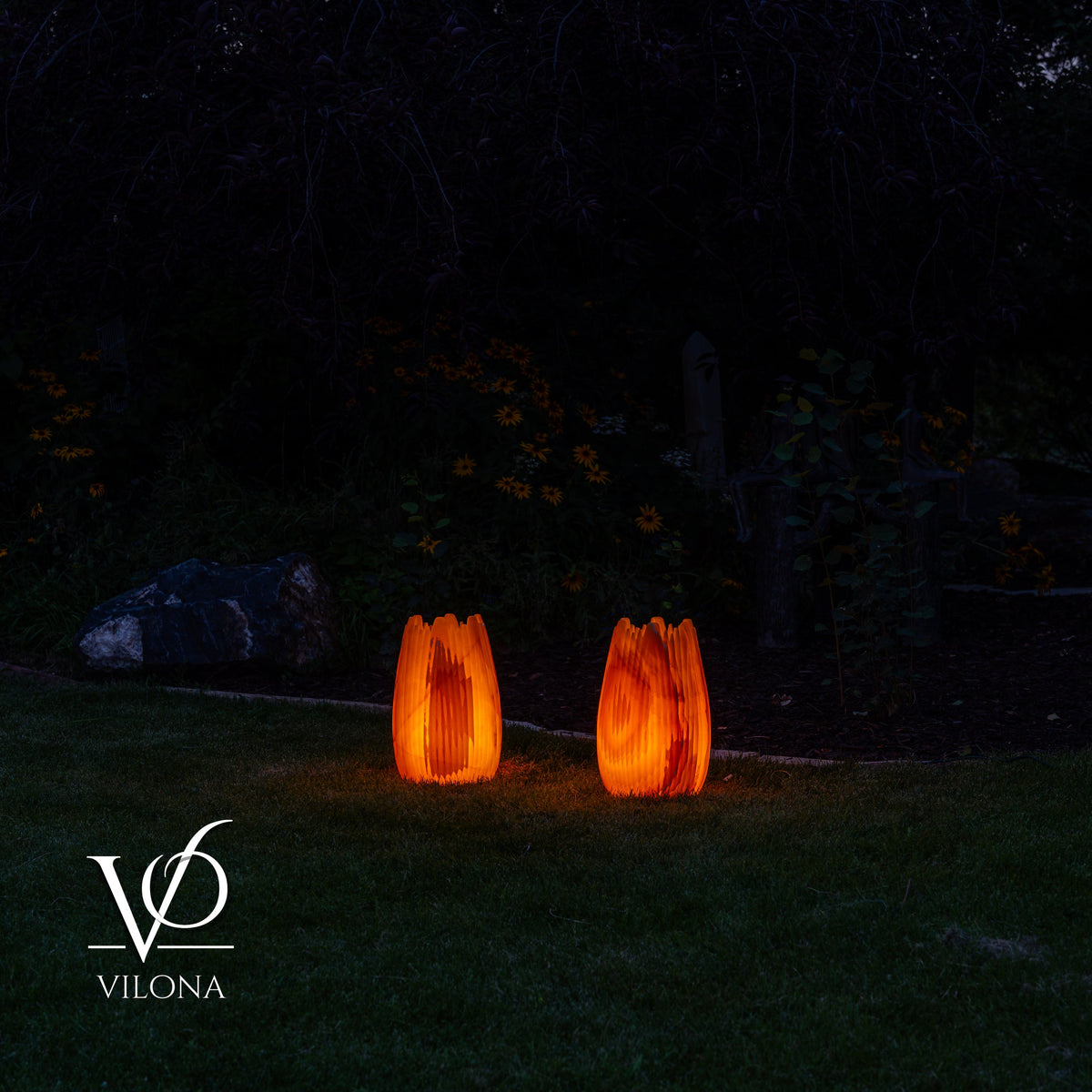 Miami Sunset Onyx Crown Lamps - Sculptural Natural Stone Pair