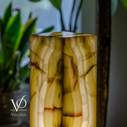 Bamboo Onyx Table Lamp – Dark Edition #1 – 19.75" Tall × 6" Wide