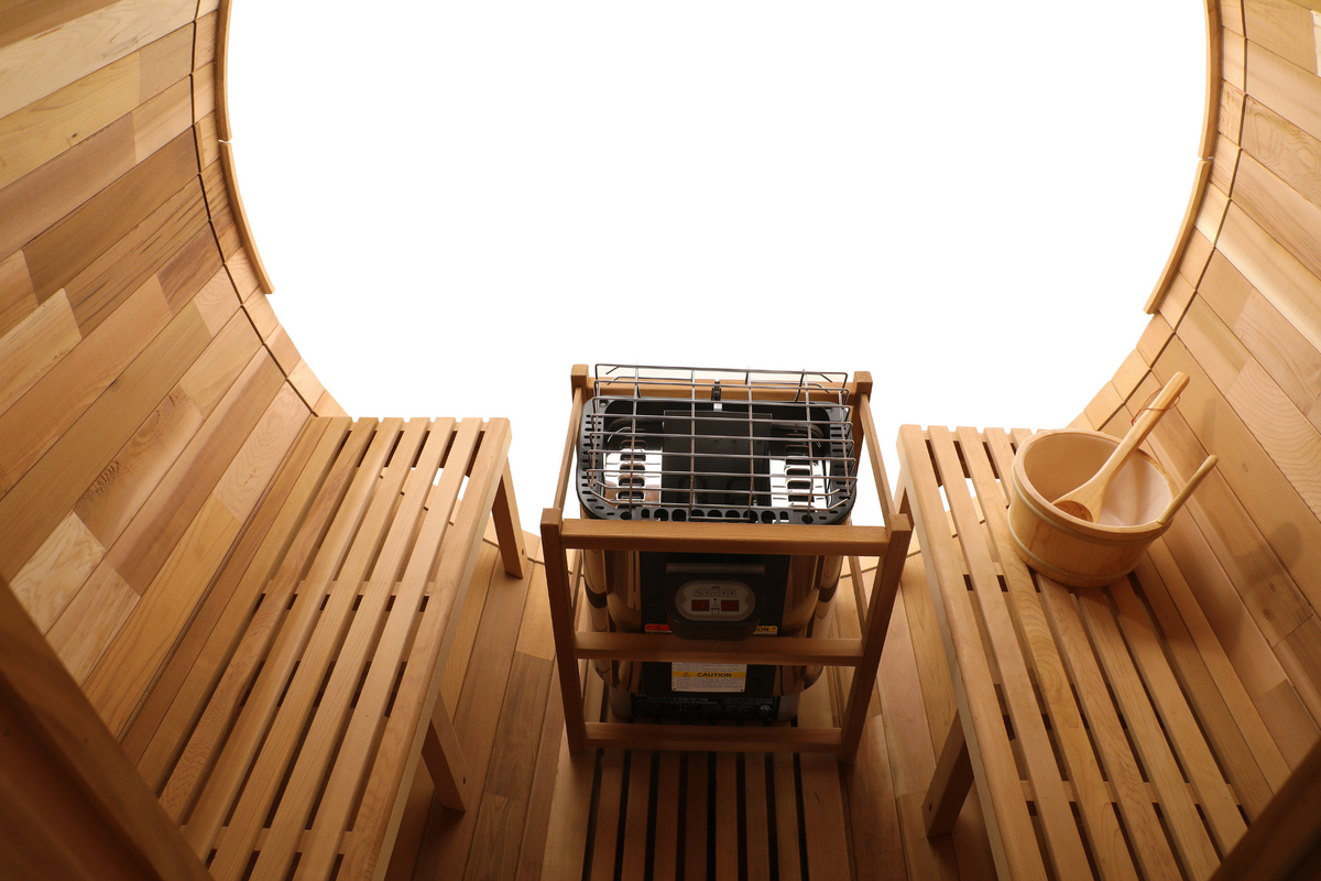 Blisspod Prague Outdoor Canadian Red Cedar Barrel Steam Sauna