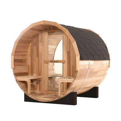 Blisspod Prague Outdoor Canadian Red Cedar Barrel Steam Sauna