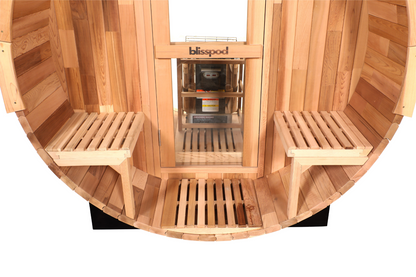 Blisspod Prague Outdoor Canadian Red Cedar Barrel Steam Sauna