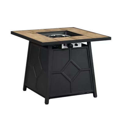 30 In. 40000 BTU Brown Square Outdoor Gas Fire Pit