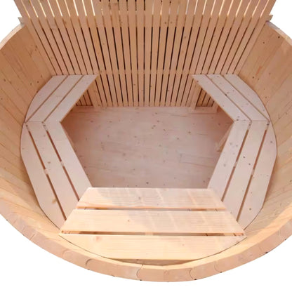 Wood-Fired Pine Outdoor Hot Tub and Ice Bath with Internal Stove (4–5 Person)