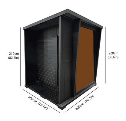 4-Person Hemlock Wood Sauna with 9kW Heater & Accessories