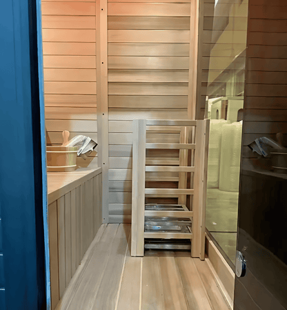 4-Person Hemlock Wood Sauna with 9kW Heater & Accessories