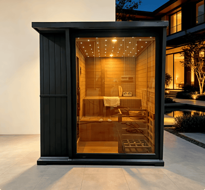 4-Person Hemlock Wood Sauna with 9kW Heater & Accessories
