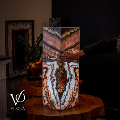 Rosa Onyx Floor Lamp - Small - 35.5"H x 12"W - Square - #5