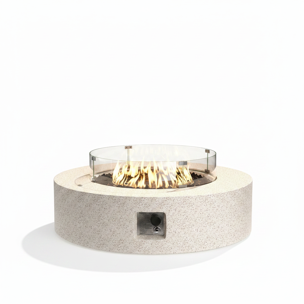 41''Round Fire Pit Table,50000 BTU Outdoor Propane Patio Fire Pit