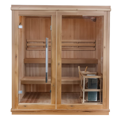 Charleston 4-Person Indoor Traditional Sauna with Harvia Heater